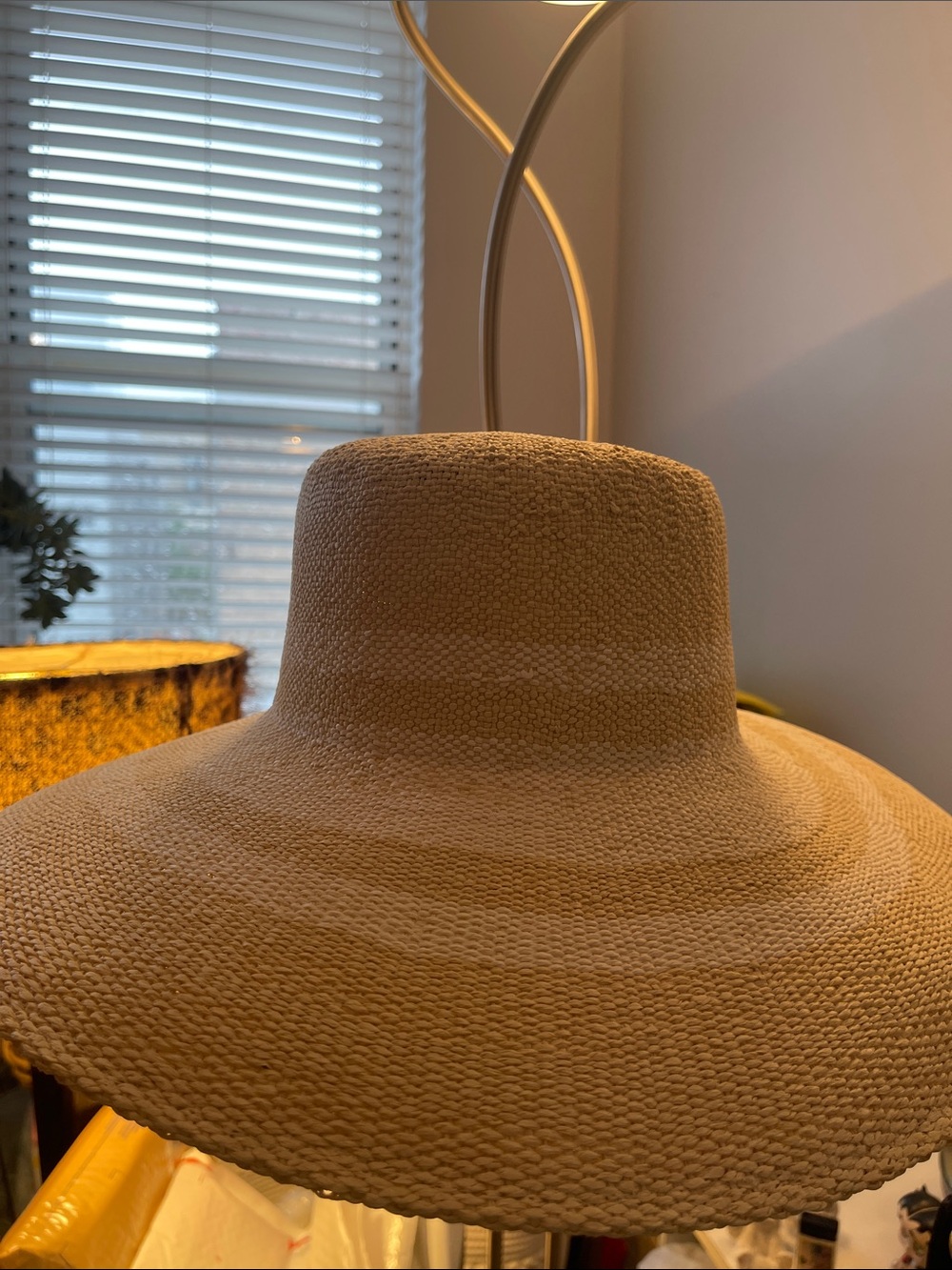 A New Day: adjustable wide-brim tone-on-tone striped sun hat S/M - NWT
